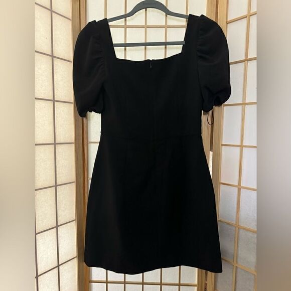 FRENCH CONNECTION women’s black whisper puff sleeve body con dress - Picture 2 of 6